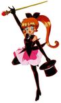  90s artist_request black_gloves elbow_gloves gloves haneoka_meimi hat kaitou_saint_tail lowres magical_girl official_art pantyhose saint_tail solo top_hat 