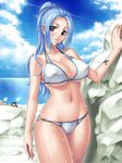  2boys against_wall beach bikini black_hair blue_eyes blue_hair blush breasts cameltoe cleavage cloud covered_nipples cowboy_shot crossed_legs curly_hair day directional_arrow father_and_daughter groin head_tilt hiding high_ponytail igaram kagami_hirotaka large_breasts long_hair looking_at_viewer lowleg lowleg_bikini multiple_boys navel nefertari_cobra nefertari_vivi o-ring o-ring_bikini o-ring_bottom o-ring_top ocean one_piece outdoors parted_lips peeking ponytail rock sideboob sidelocks sitting skindentation sky solo_focus standing string_bikini swimsuit tattoo thick_thighs thighs underboob voyeurism wet wet_hair white_bikini white_hair wide_hips 