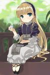  gosick gothic holding holding_pipe long_hair long_sleeves otoutogimi pipe smoking solo victorica_de_blois 
