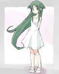  artist_request dress green_eyes green_hair long_hair saya saya_no_uta solo sundress very_long_hair 
