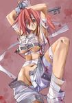  a.b.a akaten bandages blood fingerless_gloves gloves green_eyes guilty_gear key key_in_head red_hair shorts single_glove solo 