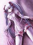  choker dress elbow_gloves frills gloves gothic hair_ribbon highres hoshino_ruri kidou_senkan_nadesico kidou_senkan_nadesico_-_prince_of_darkness kisaragi long_hair ribbon solo thighhighs twintails yellow_eyes zettai_ryouiki 