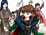  artist_request berserk berserker_armor black_armor casca casca_(cosplay) cosplay farnese farnese_(cosplay) fukuzawa_yumi guts guts_(cosplay) hasekura_rei isidro isidro_(cosplay) long_sleeves maria-sama_ga_miteru multiple_girls nijou_noriko ogasawara_sachiko one_eye_closed schierke schierke_(cosplay) serpico serpico_(cosplay) shimazu_yoshino toudou_shimako 