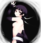  back bare_back black_hair bleach breasts gloves sideboob small_breasts solo sui-feng takayoshi twintails 