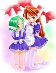  maid multi multiple_girls myuracchi_(ayashii_hon'ya) robot_ears serio thighhighs to_heart 