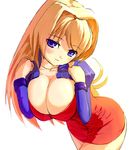  artist_request blonde_hair blue_eyes breasts cleavage huge_breasts lisa_vixen routes solo 