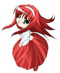  blue_eyes bow chibi green_eyes hairband long_hair long_skirt long_sleeves lowres red_hair red_skirt skirt solo spinning toono_akiha tsukihime white_hairband 