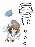  brown_hair food kita_high_school_uniform konatsu_karasu popsicle school_uniform serafuku short_hair solo suzumiya_haruhi suzumiya_haruhi_no_yuuutsu 