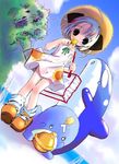  bag bird day dress food hat moetan nijihara_ink penguin pop popsicle short_hair solo straw_hat sundress whale 