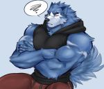  2019 absurd_res anthro biceps canid canine canis clothed clothing dhanisani domestic_dog fur hi_res male mammal muscular muscular_male 