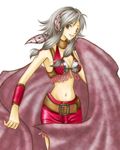  brown_eyes cogwheel gensou_suikoden gensou_suikoden_iv grey_hair hairband lowres midriff millay solo 