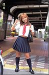  av_idol photo school_uniform serafuku skirt solo 