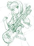  bass_guitar electric_guitar green guitar hitodama instrument konpaku_youmu konpaku_youmu_(ghost) monochrome sketch solo touhou tsuyadashi_shuuji 