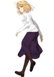  arcueid_brunestud black_legwear blonde_hair long_skirt long_sleeves mizuki_makoto pantyhose purple_skirt red_eyes short_hair skirt solo sweater tsukihime turtleneck 