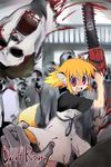  animal_ears apricot_(yamai) blonde_hair blood blood_on_face chainsaw dead_rising dead_rising_1 decapitation fox_ears guro original severed_head solo tail yamai zombie 