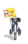  anthsolo holding holding_sign long_sleeves rozen_maiden sign solo suigintou translated 