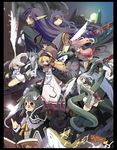  apron blindfold book elf kawahara_megumi long_sleeves moon mugen_no_fantasia multiple_girls pointy_ears snake wings 