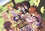  bug butterfly casual eating food fukuzawa_yumi grass hasekura_rei insect maria-sama_ga_miteru multiple_girls nature nijou_noriko obentou ogasawara_sachiko picnic shimazu_yoshino sitting tears toudou_shimako yoshida_on 