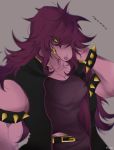  2019 anthro armband belt clothed clothing deltarune digital_media_(artwork) female grin hair klydj159_(artist) mammal messy_hair reptile scalie simple_background smile solo susie_(deltarune) text video_games yellow_eyes yellow_teeth 