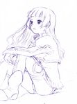  long_sleeves mamiina monochrome purple simoun sketch solo 