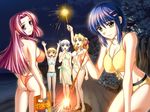  aqua_sarong ass bikini blonde_hair blue_eyes blue_hair breasts everyone fireworks game_cg kanisawa_kinu kiriya_erika kurogane_otome large_breasts long_hair multiple_girls night ooeyama_inori orange_hair pink_hair purple_eyes sarong satou_yoshimi senkou_hanabi shironeko_sanbou sparkler striped striped_bikini swimsuit tsuyokiss yellow_eyes 