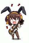  animal_ears animated animated_gif brown_hair bunny_ears bunnysuit electric_guitar guitar instrument lowres pantyhose short_hair solo suzumiya_haruhi suzumiya_haruhi_no_yuuutsu 