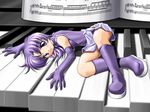  instrument long_hair minigirl original piano purple_eyes purple_hair solo tsukinami_yuu 