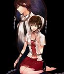  1girl bad_id bad_pixiv_id bdsm black_hair blush brother_and_sister brown_hair collar fatal_frame fatal_frame_3 hinasaki_mafuyu hinasaki_miku jacket koko_(oyasuminasai) rope short_hair siblings skirt tears 