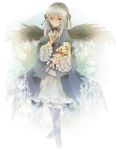  bad_id bad_pixiv_id dress feathers flower hairband kunkun michii_yuuki purple_eyes rozen_maiden silver_hair solo stuffed_animal stuffed_dog stuffed_toy suigintou wings 