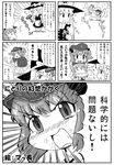  backpack bag bow check_translation cirno comic dress greyscale hair_bobbles hair_bow hair_ornament hat kawashiro_nitori kirisame_marisa macchou_(tsubonekoya) monochrome multiple_girls mushroom partially_translated tears touhou translation_request twintails witch_hat 