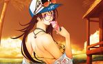  1920x1200 air_gear baseball_cap beach bikini bra breasts brown_eyes brown_hair bungalow cloud clouds eating female fingernails fishnet_shirt food glasses hat highres ice_cream icecream jewelry lingerie long_hair looking_at_viewer looking_back multiple_glasses nail_polish nature necklace noyamano_ringo ocean oh!_great oh_great oogure_ito open_mouth outdoors painted_fingernails palm_tree raised_hand sea sky smile solo standing sunglasses sunset swimsuit tongue tree twintails underwear wallpaper 