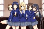  akiyama_mio bad_id bad_pixiv_id black_eyes black_hair blonde_hair blue_eyes blush brown_eyes brown_hair hirasawa_yui hug k-on! kotobuki_tsumugi long_hair masamuuu multiple_girls nakano_azusa pantyhose school_uniform short_hair tainaka_ritsu twintails 