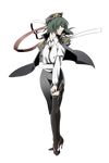  alternate_costume black_legwear blue_eyes full_body ghost_in_the_shell ghost_in_the_shell_stand_alone_complex green_hair hat high_heels highres holster parody riputon_(lipton_sabou) rod_of_remorse shiki_eiki shoes short_hair solo standing thigh_holster thighhighs touhou transparent_background 