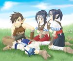  3boys animal_ears artist_request aruruw brothers dog_ears doriy guraa japanese_clothes multiple_boys oboro_(utawareru_mono) siblings twins utawareru_mono 