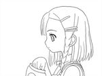  animated animated_gif braid eating greyscale hair_ornament hairclip lowres monochrome rimone simoun snack solo 