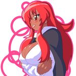  blush breast_hold breasts cleavage crossed_arms dark_skin kirche_augusta_frederica_von_anhalt_zerbst large_breasts long_hair long_sleeves lunch_(lunch3) oekaki red_hair solo yellow_eyes zero_no_tsukaima 