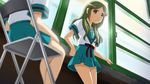  green_eyes green_hair hair_ornament hairclip kimidori_emiri kita_high_school_uniform long_hair multiple_girls nagato_yuki sanshita school_uniform serafuku suzumiya_haruhi_no_yuuutsu window 