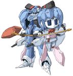  binchou-tan binchou-tan_(character) floating full_body holding kakoi_kazuhiko mecha mechanization no_humans parody simple_background sketch white_background 