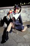  black_keys blood blood_on_face ciel cosplay long_sleeves night pantyhose photo solo tsukihime 