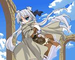  dress long_sleeves lowres mof mof's_silver_haired_twintailed_girl oekaki original silver_hair solo 