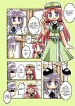  &gt;_&lt; blue_eyes blush braid chinese_clothes closed_eyes collared_shirt comic finger_to_face hard_translated hat herada_mitsuru hong_meiling index_finger_raised indoors izayoi_sakuya long_hair maid maid_headdress multiple_girls neck_ribbon open_mouth puffy_short_sleeves puffy_sleeves red_hair ribbon shirt shoes short_hair short_sleeves silver_hair smile socks star tangzhuang touhou translated twin_braids 