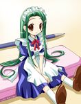  eraser green_hair kahara_nanami long_hair maid mechanical_pencil minigirl oversized_object pencil solo suzumiya_haruhi_no_yuuutsu tsuruya very_long_hair 