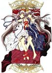  bed blonde_hair chii chobits clamp crown dress freya_(chobits) jpeg_artifacts multiple_girls ribbon wings 