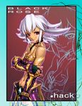  .hack//games 1girl armor artist_request black_rose_(.hack//) facial_mark midriff red_eyes solo tan white_hair 