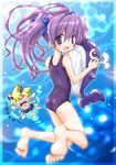  hijiri_rue one-piece_swimsuit original purple_school_swimsuit school_swimsuit solo swimsuit 