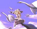  blonde_hair broom broom_riding flock hat kirisame_marisa neki-t oekaki solo touhou witch_hat 