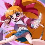  akazutsumi_momoko haruyama_kazunori henshin hyper_blossom long_hair lowres orange_hair panties pantyshot powerpuff_girls_z red_eyes ribbon solo underwear white_panties 