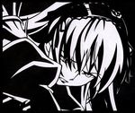  artist_request clenched_teeth face greyscale kirigami long_hair long_sleeves monochrome parted_lips rozen_maiden solo suigintou teeth upper_body 