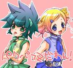  :d :p artist_request belt black_hair blonde_hair blue_eyes blue_shirt blue_skirt cowboy_shot crossed_arms drill_hair goutokuji_miyako green_eyes green_shirt green_skirt hair_ornament hairclip hands_on_hips jacket looking_at_viewer lowres matsubara_kaoru messy_hair multiple_girls open_mouth pink_background powered_buttercup powerpuff_girls_z rolling_bubbles shirt short_hair skirt smile tongue tongue_out twin_drills 