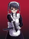  copyright_request cqc gun handgun holding holding_gun holding_weapon knife long_sleeves maid pistol sakaki_imasato solo weapon 